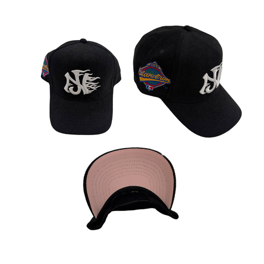 ( Corduroy Material Black - Pink Brim ) NJ x CUTANDTRIM CAP